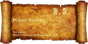 Mikes Ulrika névjegykártya